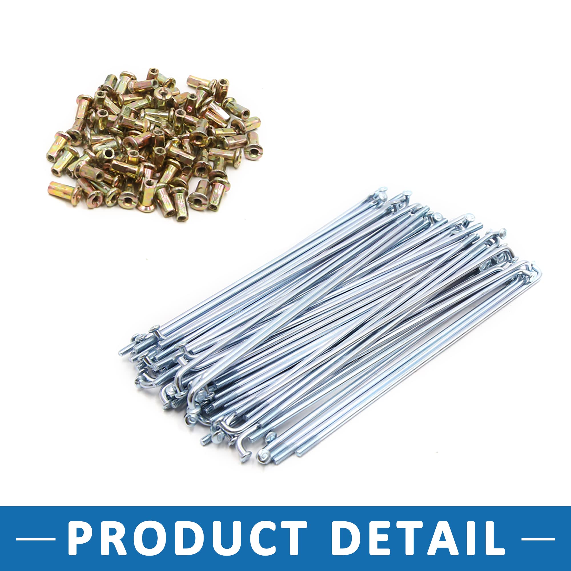 A ABSOPRO Moto Ruota Raggio 3mm Dia 160mm Lunghezza Argento Tono (Set 72)