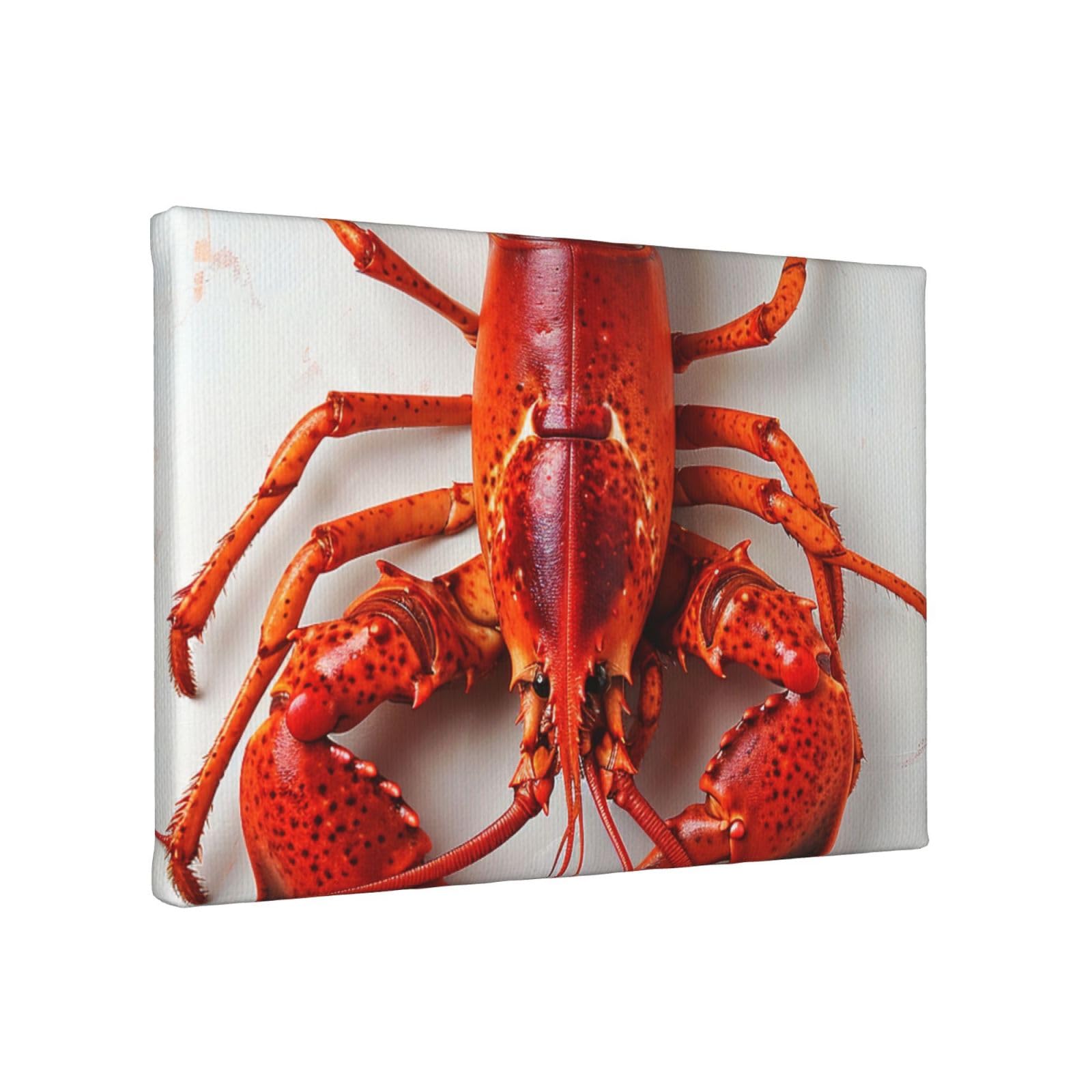 YKLJG Lobster Printed Wall Art Canvas Painting 30x20 CM Wooden Framed Picture Painting Artwork Prints for Bedroom Kitchen Home Office Decor