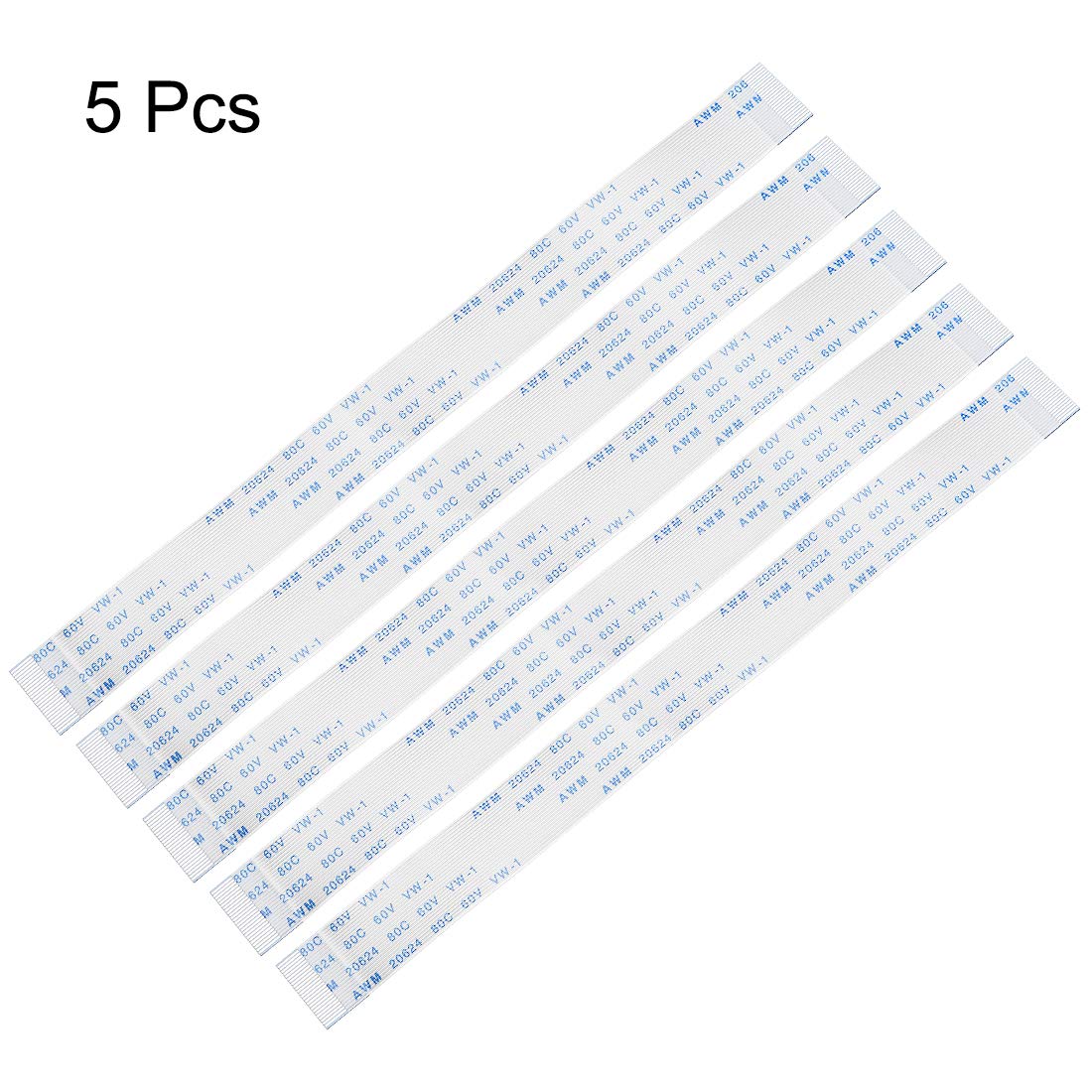sourcing map Flexibles Flachkabel, 60 Pins 0,5 mm Pitch 150 mm FPC FFC Flexibles Flachbandkabel für LCD-TV Auto Audio DVD Player Laptop 5 Stück
