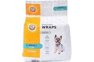 Arm & Hammer Male Dog Wraps - X-Small for Small Male Dogs 12ct
