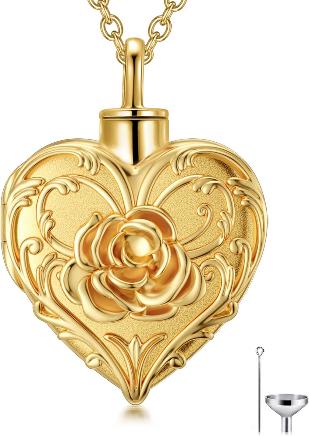 SOULMEET Flower Cremation Jewelry for Ashes, Silver/Gold Sunflower/Butterfly Urn Necklace for Ashes, Cherish Memories Cremation Locket Jewelry