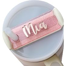 Mirror Personalized Stanl-y Tumbler Name Plates, Stanl-y Cup Name Plate for Lid, Custom Acrylic Stanl-y Name Tag for Quencher H2.0 14 20 30 40 Oz, Tumbler Lid Topper ID Accessories