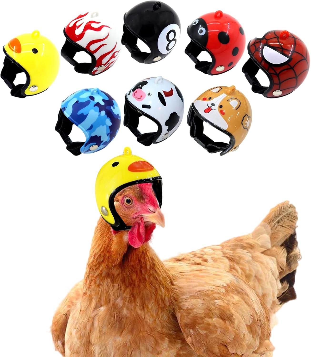 Zaruatu 8 Pcs Chicken Helmet Safety Chicken Hats