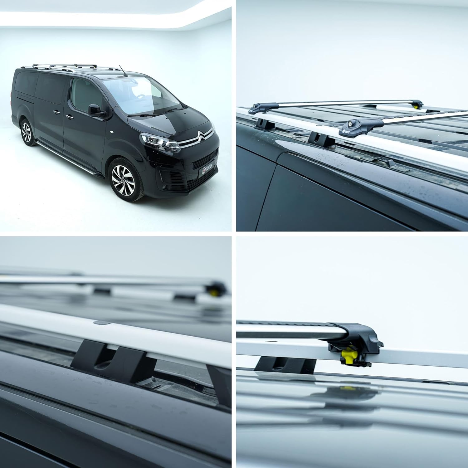TURTLE Compatible with Renault Express 2021-2024 Crown roof Rails | Silver