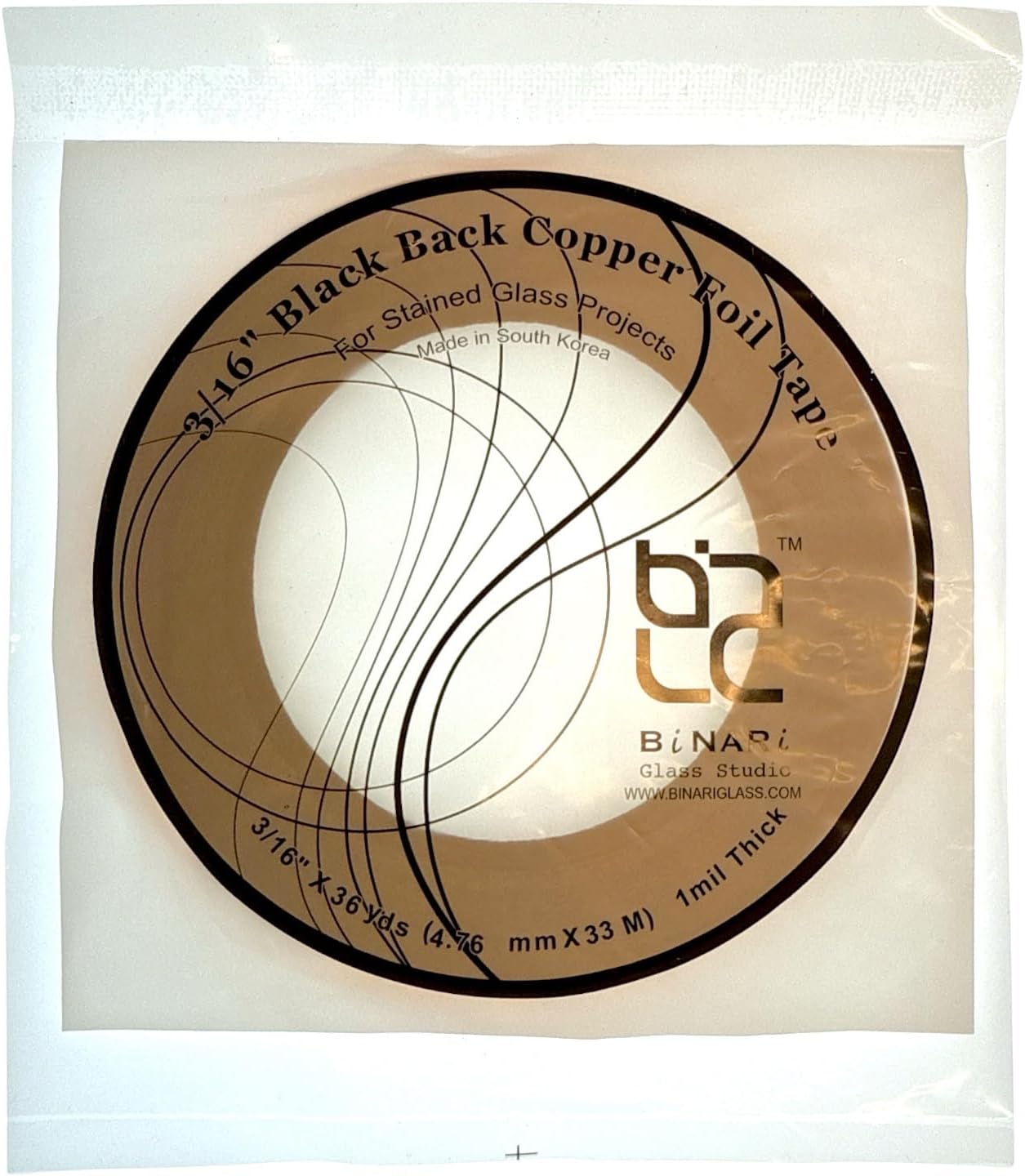 All Kinds of Copper Foils for Stained Glass Works (1/2 Black Foil)