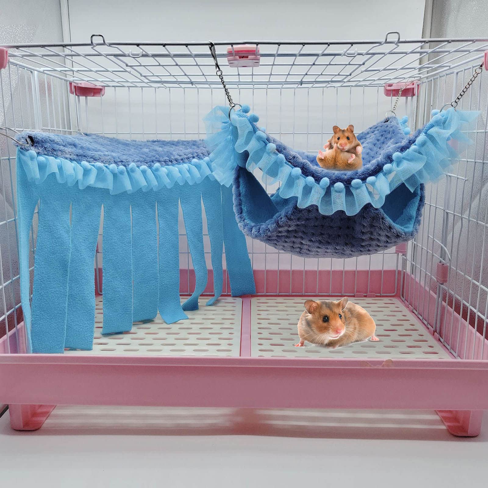 Gedourain Meerschweinchen-Versteck-Set – Plüsch-Hängematte, Tunnel & Schaukel, Für Hamster & Kleintiere