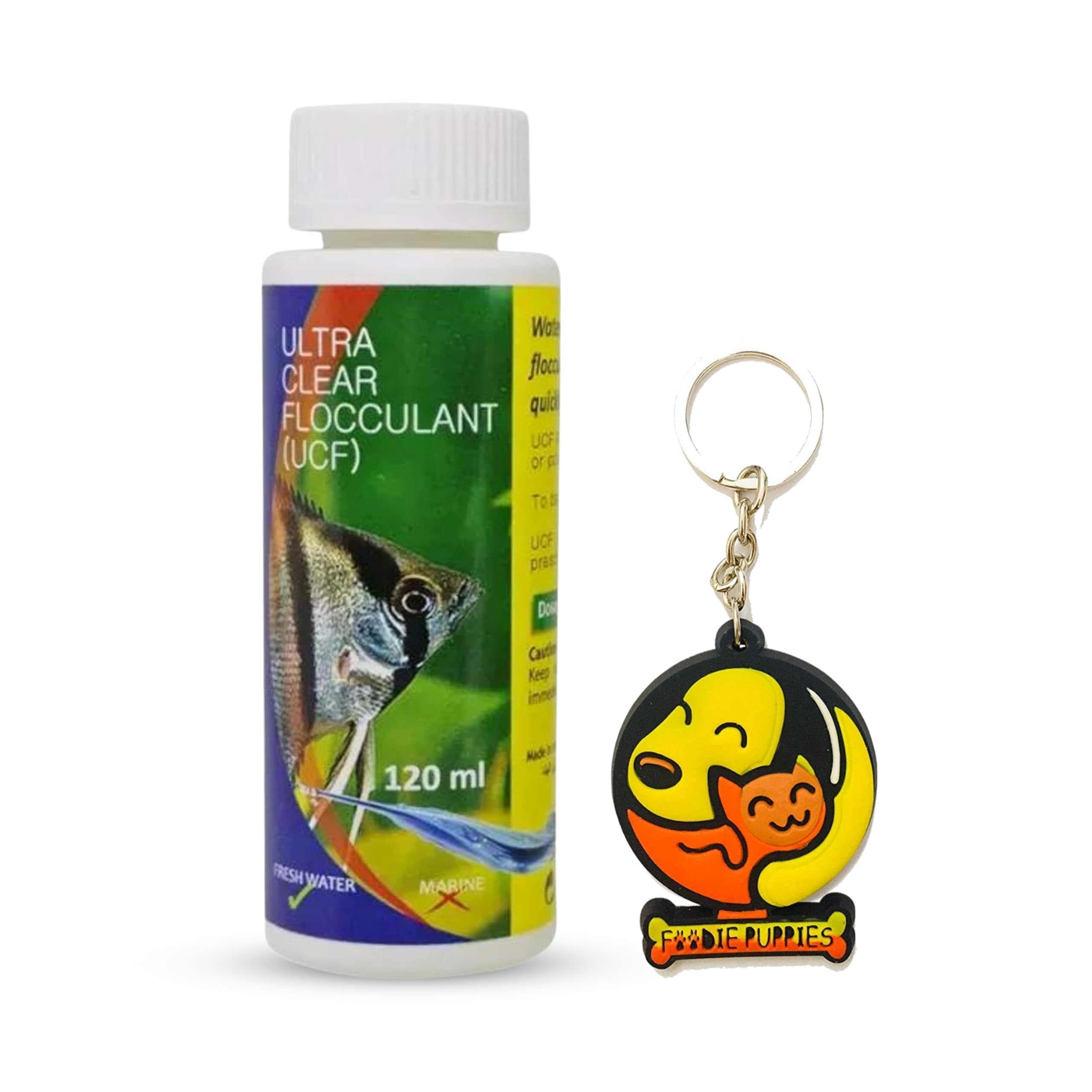 Foodie Puppies Aquatic Remedies Ultra Clear Flocculent Water Clarifier - 120ml | Quickly Clears Cloudy Aquarium Water and Safe for All Aquariums Fish and Plants | Aquarium Medicine with Free Key Ring (B07VF117PR) Amazon Price History, Amazon Price Tracker