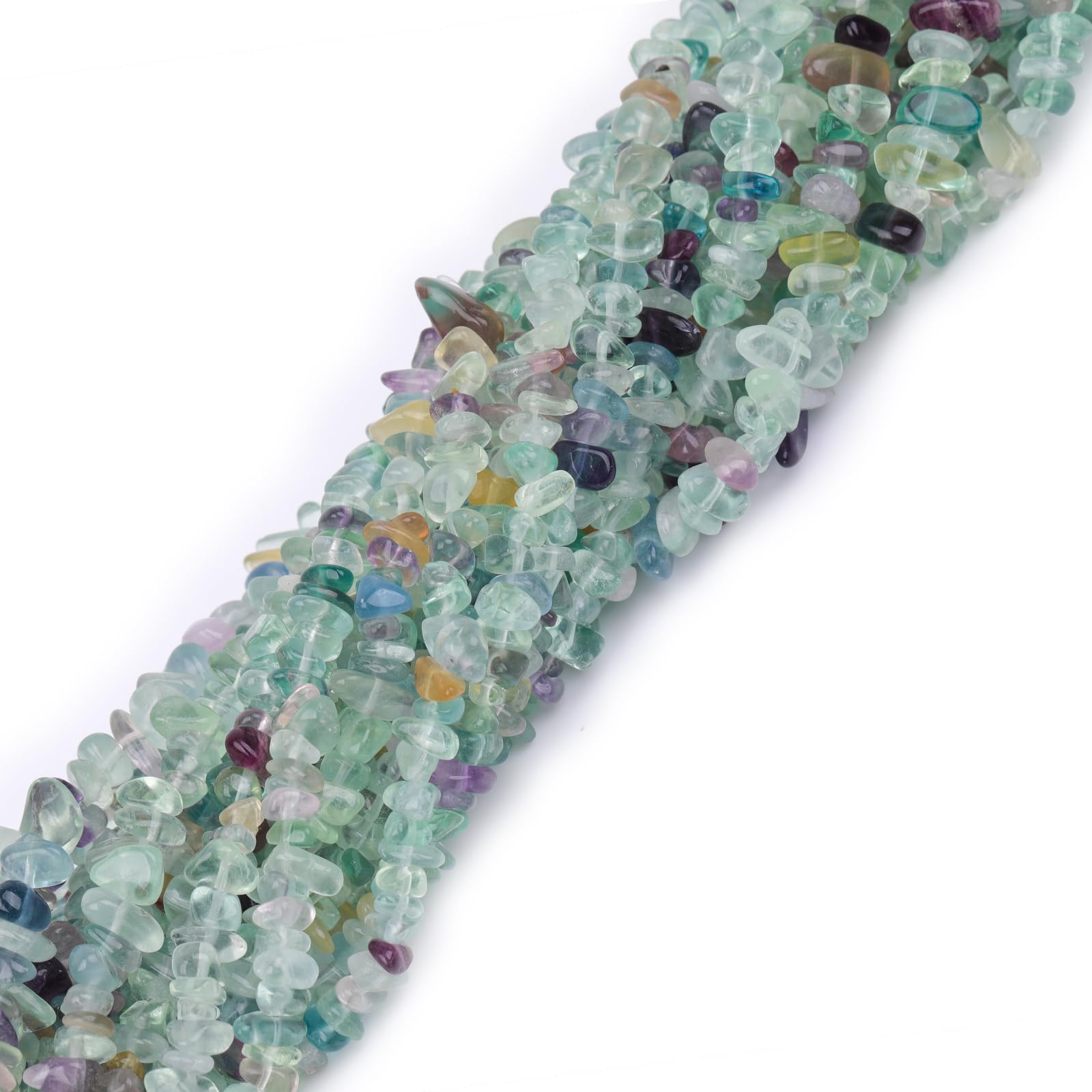 GEM-Inside Genuine Fluorite Chips 5-8mm Gemstone Semi Precious for Jewellery Making 34" per Strand