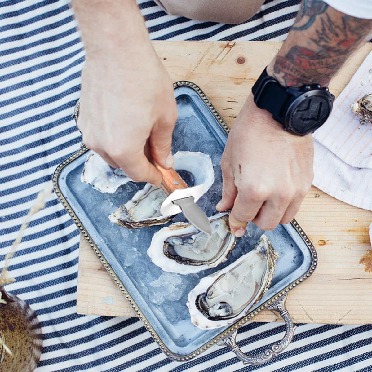 ULTECHNOVO 3piezas Cortador De Ostras Inoxidable Herramienta Práctica Para Moluscos Diseño Ergonómico Cocinas y