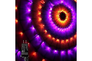Halloween Decorations Outdoor, Light Up Spider Web with 208 LED