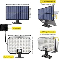 Vista 7 de Luz de movimiento alimentada por energía solar, luz de inundación LED para exteriores con detección de movimiento y sensor de atardecer a amanecer