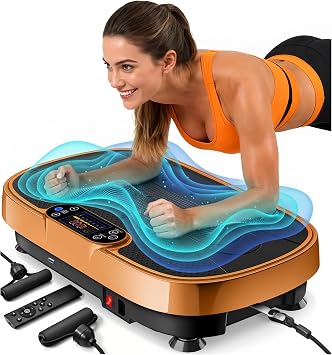 Renoj Vibration Plate Exercise Machine for Women Men 3D Whole Body Vibration Platform for Lymphatic Drainage & Muscle Recovery, 455-lb Capacity, Quiet Motor, Bluetooth Speaker, Home Gym