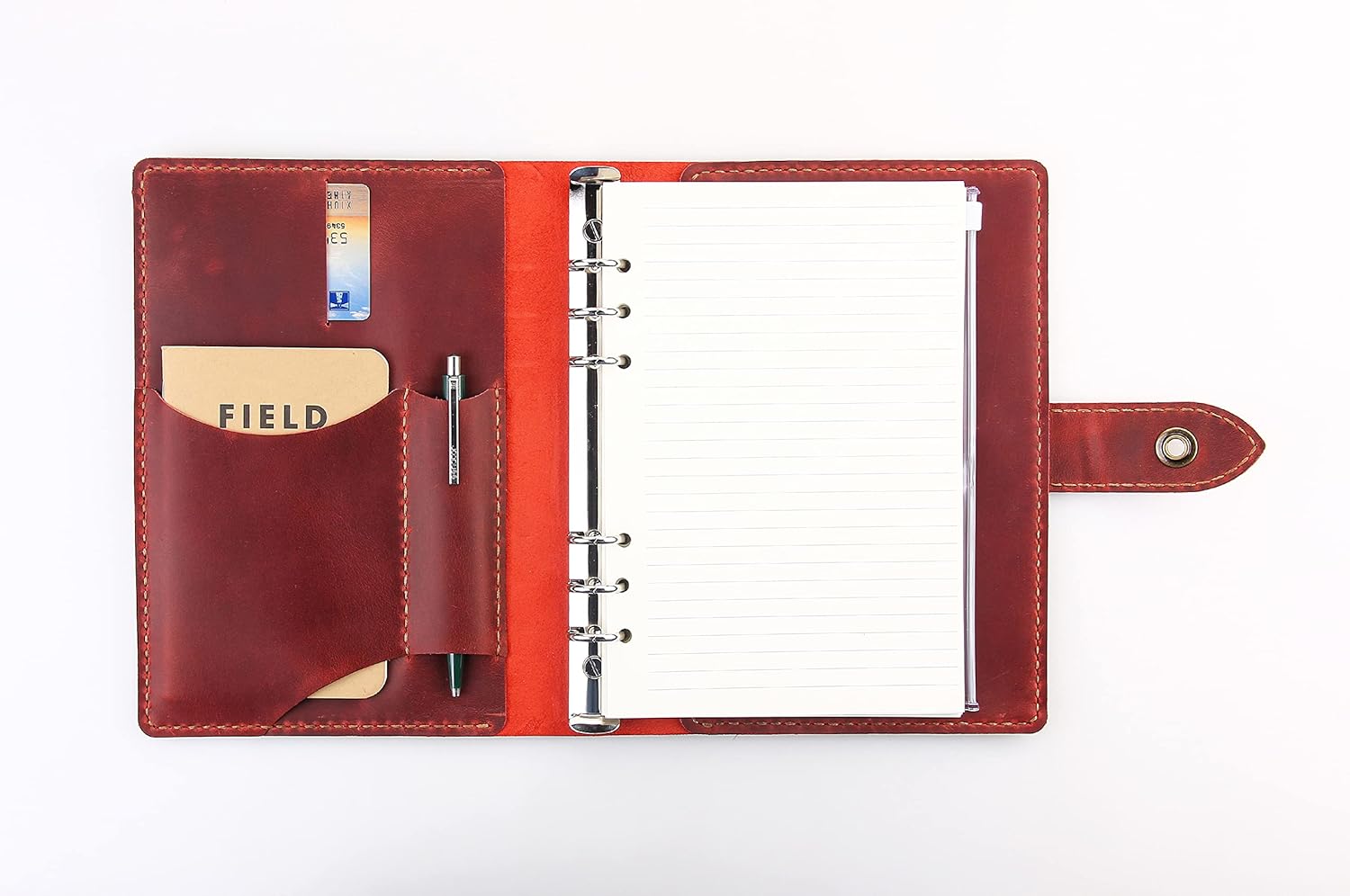Fasjosma Refillable A5 Leather 6 Ring Binder Planner