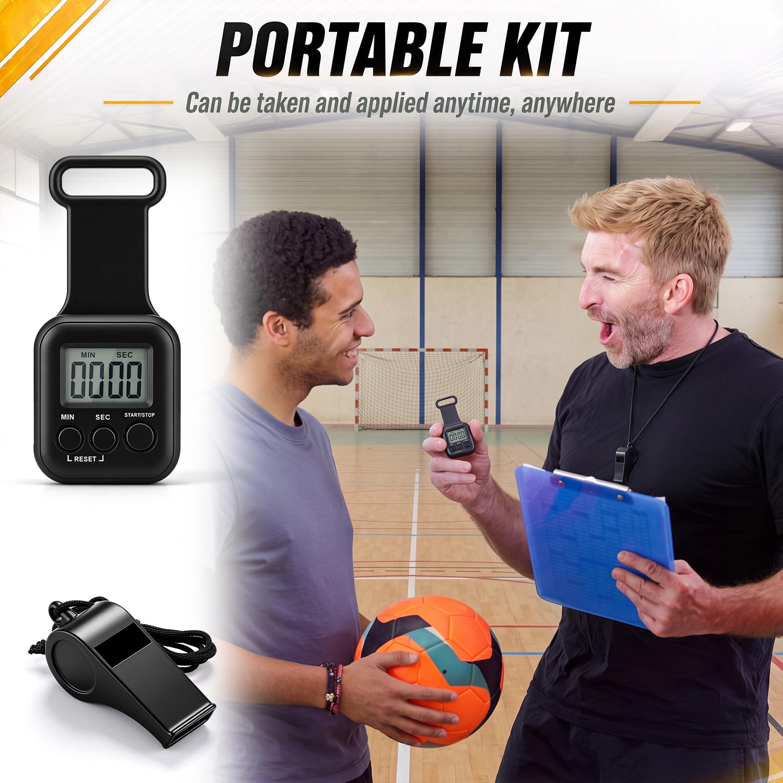 Konohan 60 pz cronometro digitale in plastica fischietto con cordino per allenatori sportivi arbitri, nero