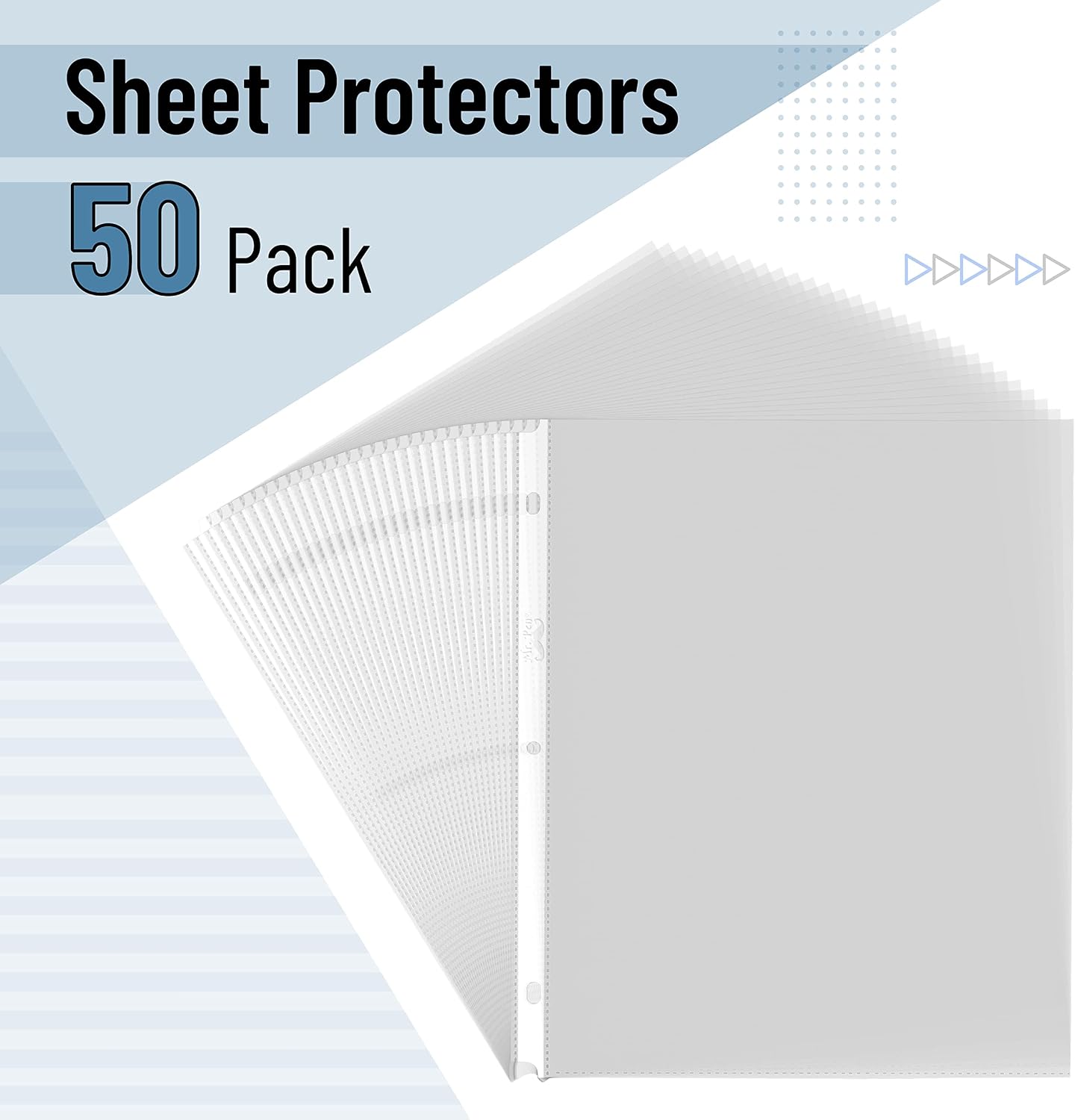 Mr. Pen- Sheet Protectors, 8.5 x 11 Inches, 50 Pack, 0.04mm Thick, Page Protectors, Clear Page Protectors for 3 Ring Binder, Clear Plastic Sleeves, Binder Sleeves, Back to School Supplies