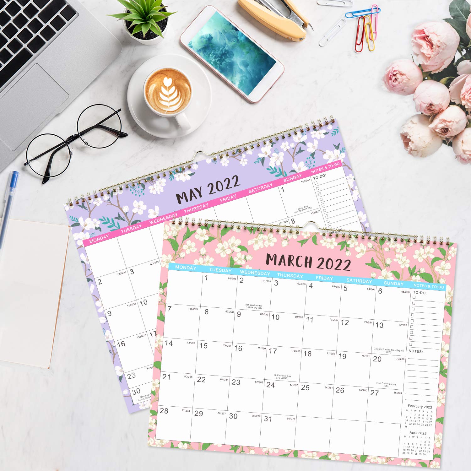 20222023 Calendar Monthly Wall Calendar with Thick Paper, 37 x 29 cm