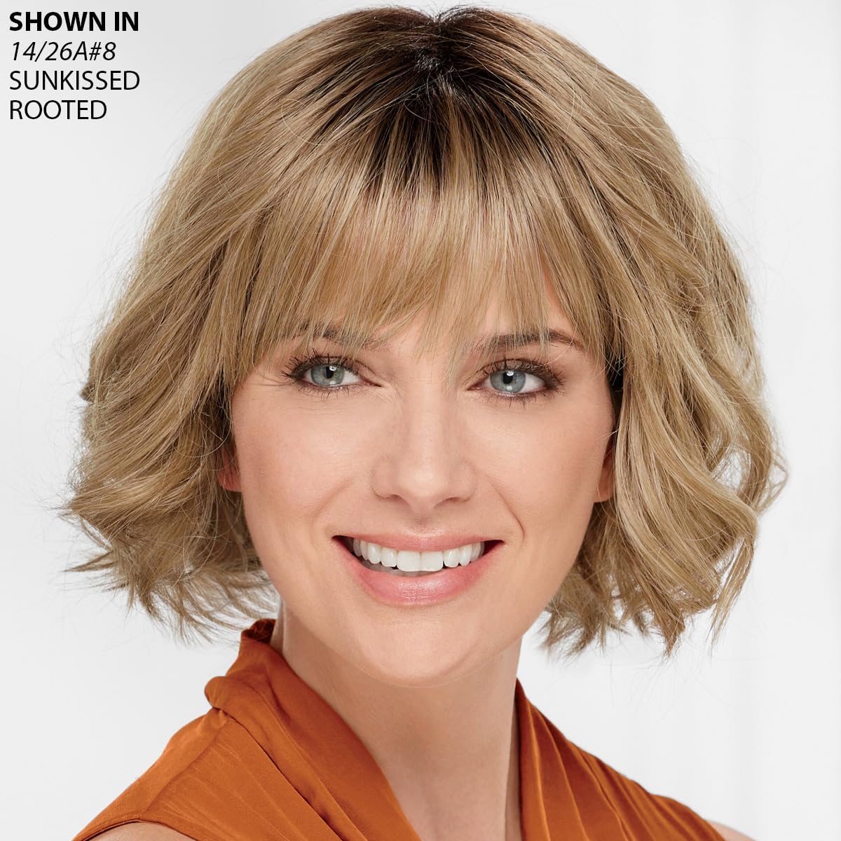 Paula Young Salem VersaFiber Wig Heat-Stylable Bob Wig with Notched Bangs and Rounded Silhouette