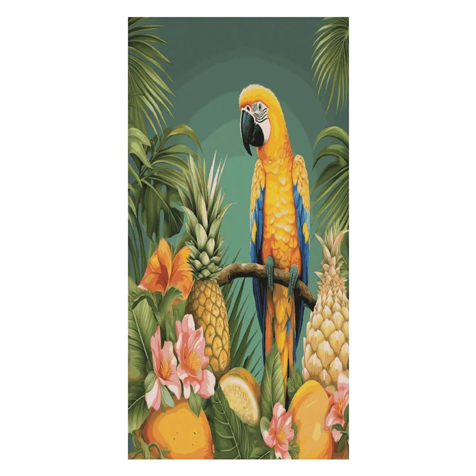 FekiLoot Summer Parrot Pineapple Bird Beach Towel Oversized Bath Towel Ultra Soft Pool Towel Cozy Swim Towel Silky Lounge Towel Quick Dry Travel Towel Gentle Absorbent Towel for Adults Women Men