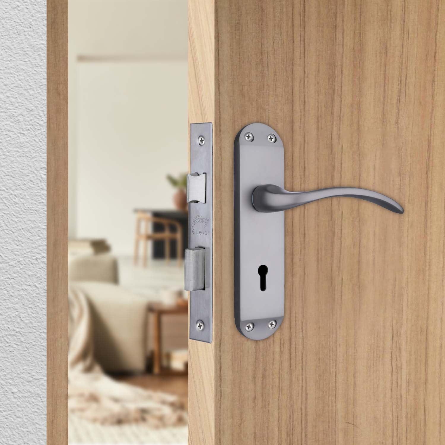 Godrej Mortise Lock I Door Handle Set | ELC 09 | 6-Lever Locking Mechanism | Reversible Latch | for Wooden Doors (Matte Black Nickel) (B0CLH75LVF) Amazon Price History, Amazon Price Tracker