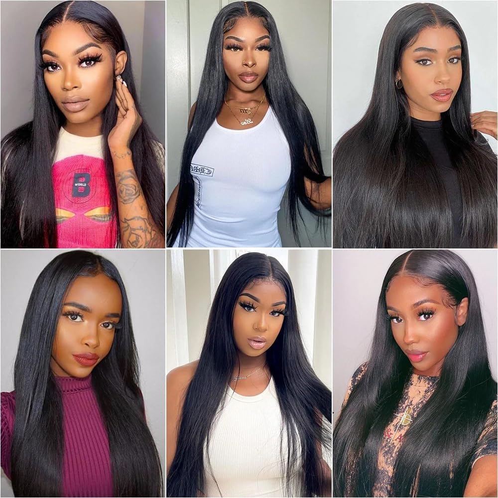 Straight Human Hair Extensions Clip In Extensions Echthaar Schwarz Real Human Hair Extensions Clip Invisible #1B Natural Black 120g 7pcs Per Pack for Women 28 Zoll
