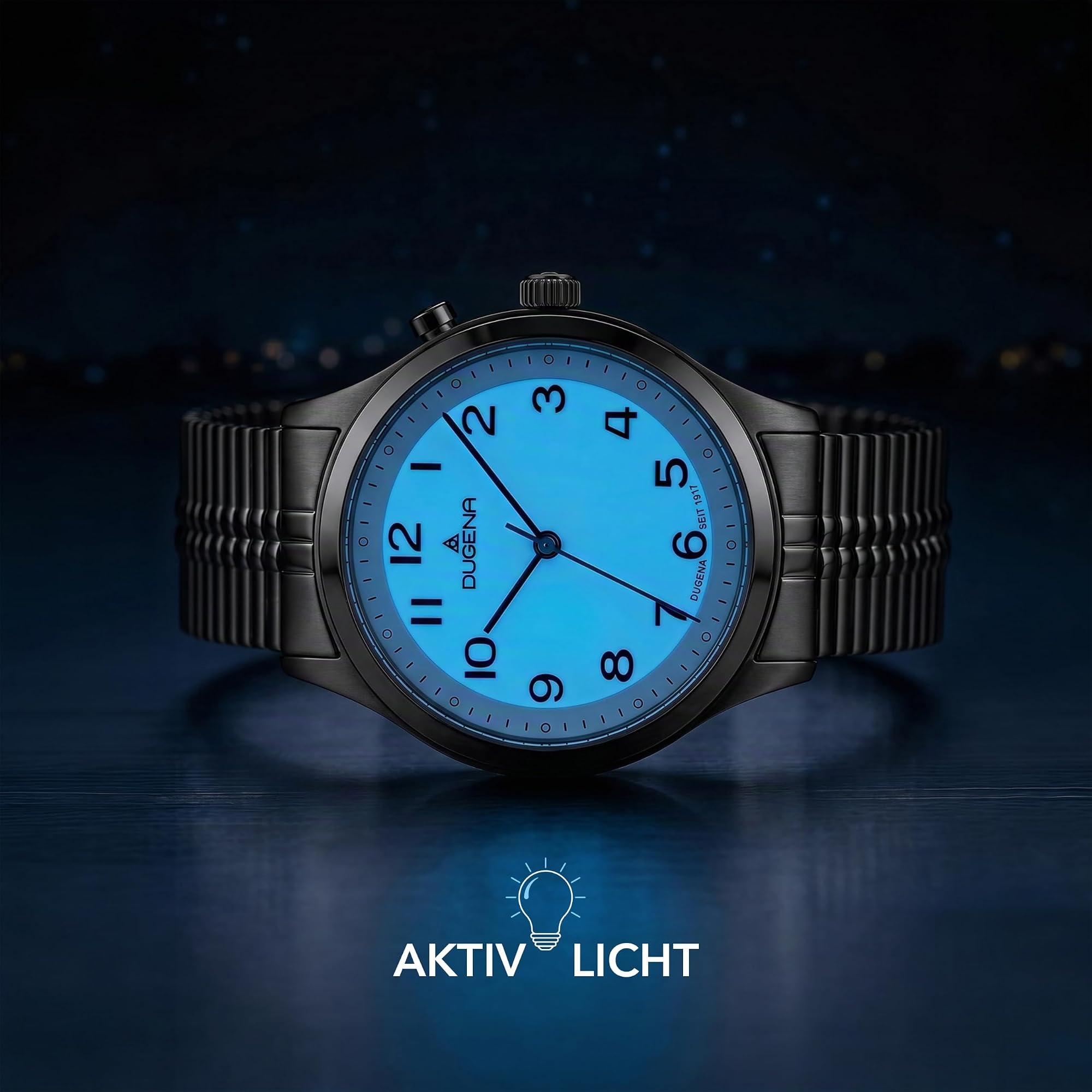 Dugena Bari Licht Herren-Armbanduhr Quarz mit Zifferblatt-Beleuchtung