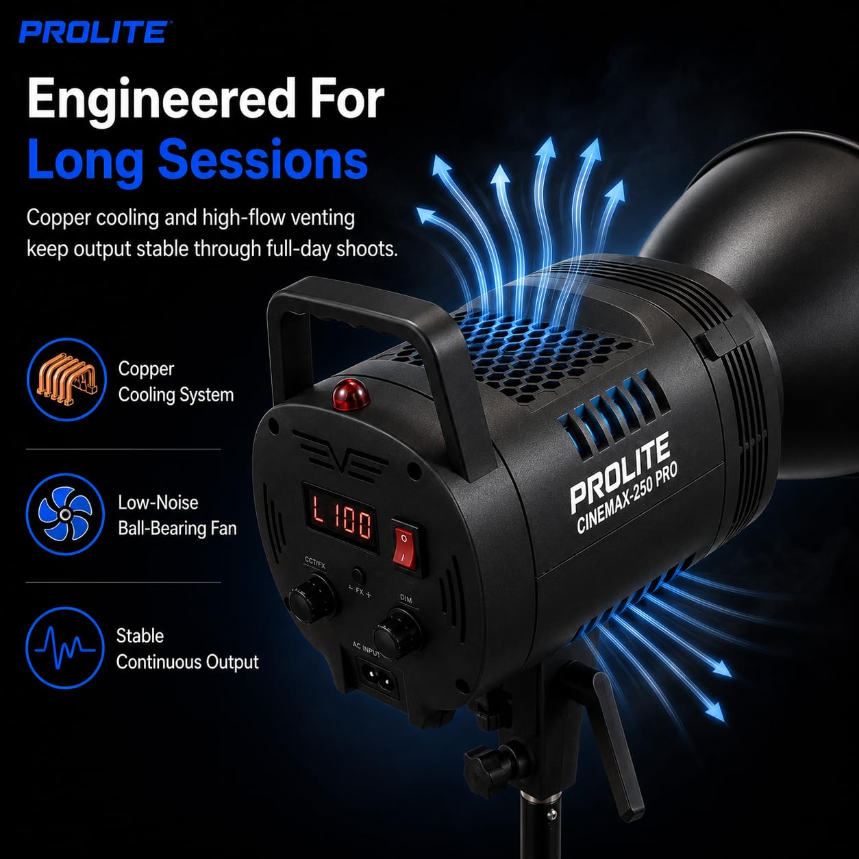Prolite Cinemax 250 Pro LED Studio Light - Powerful Video Lighting -6 Prolite Cinemax 250 Pro LED Studio Light - Powerful Video Lighting -6