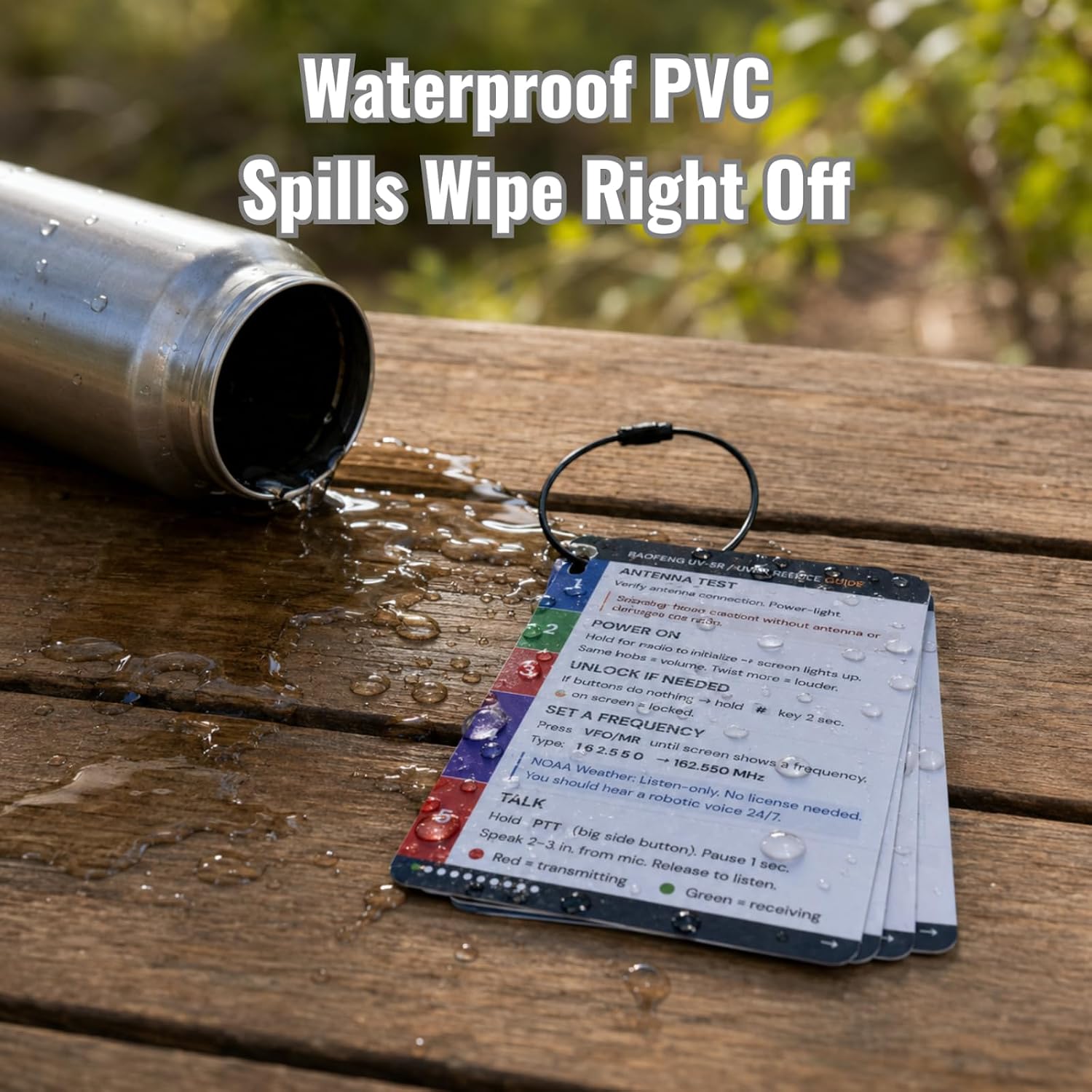 Emergency Comms Cards for Baofeng UV-5R - GMRS FRS MURS Frequency Guide Ready to Use | Waterproof PVC Quick Reference Survival Cards PACE Plan | Ham Radio Accessories Preppers Baofeng Book Gift image 4
