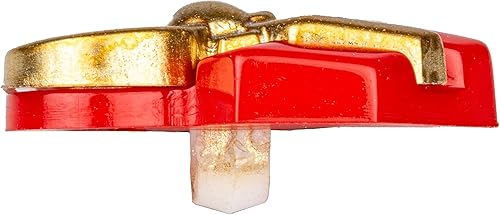 Miniatura 6 de Mibo - 8 botones de resina de nailon, 2 piezas, regalo de Navidad con lazo, 28 L (0.709 in), rojo con lazo dorado satinado