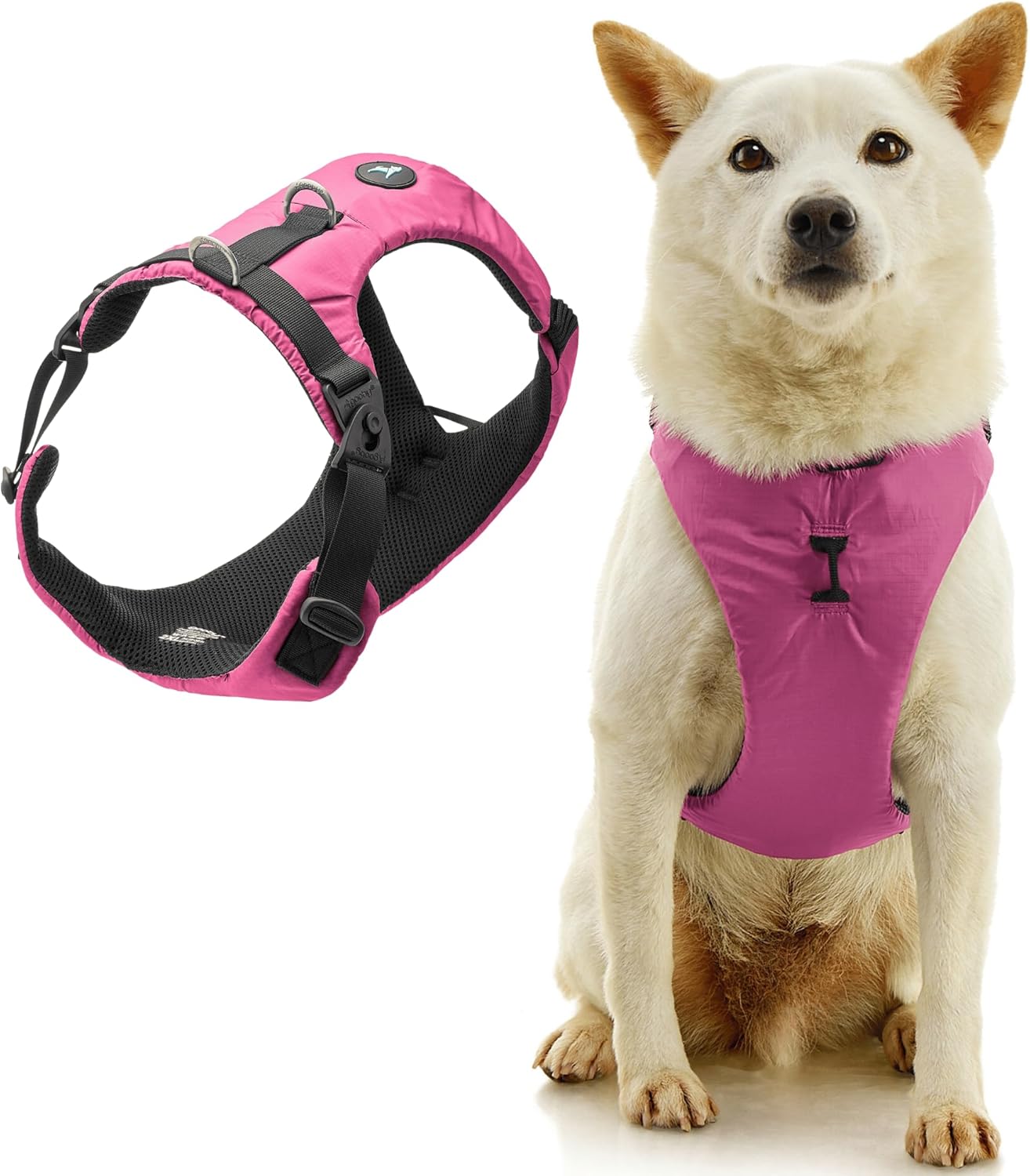 Gooby Trailblazer Harness - Olive Branch, 2X-Small - Shock Absorbing Dog Harness with No Pull Front and Dual Back Clips for Small Dog and Medium Dog