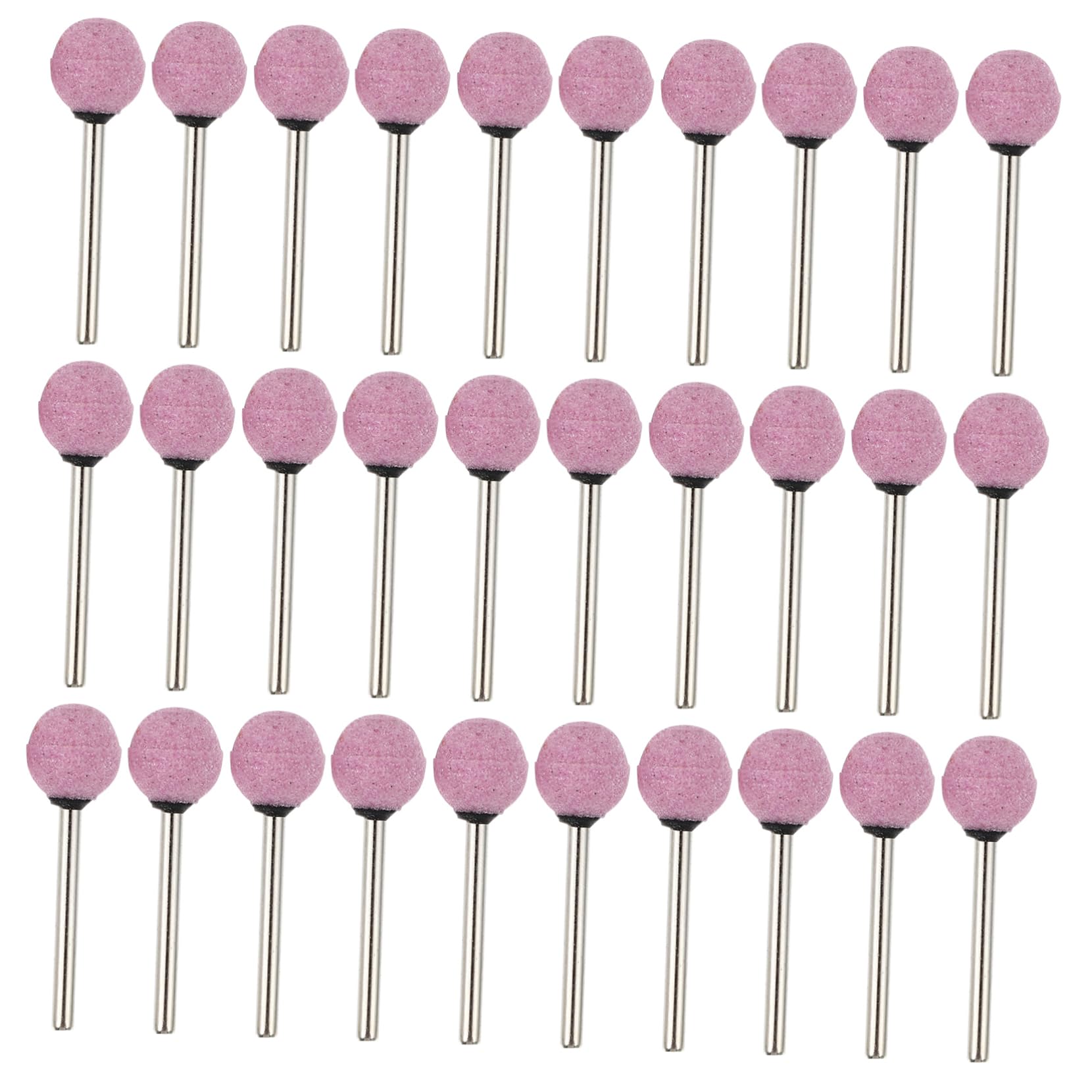 100 Teste Abrasive Sferiche per Lucidatura e Rettifica, Piccole Punte per Molatura a Mola Gambo 3mm, Utensili Pratici per Lavorazioni di Precisione e Pulizia Sbavature, Set