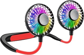 首掛け扇風機 携帯扇風機 2020改良版 CHORTAU 髪絡む防止設計 首クッション 360度角度調整 4段階風量調節 USB充電式 小型 ハンズフリー扇風機 7枚羽根 ミニ 首掛けファン 静音 卓上 2000mAh超大容量 ギフト最適 (ブ...