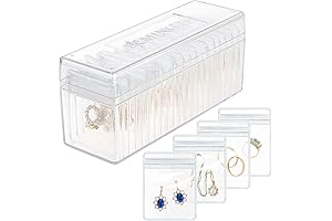 "HOMEHIVE Acrylic Jewelry Box Organizer, Jewelry Organizer Holder with 20 Portable Anti...