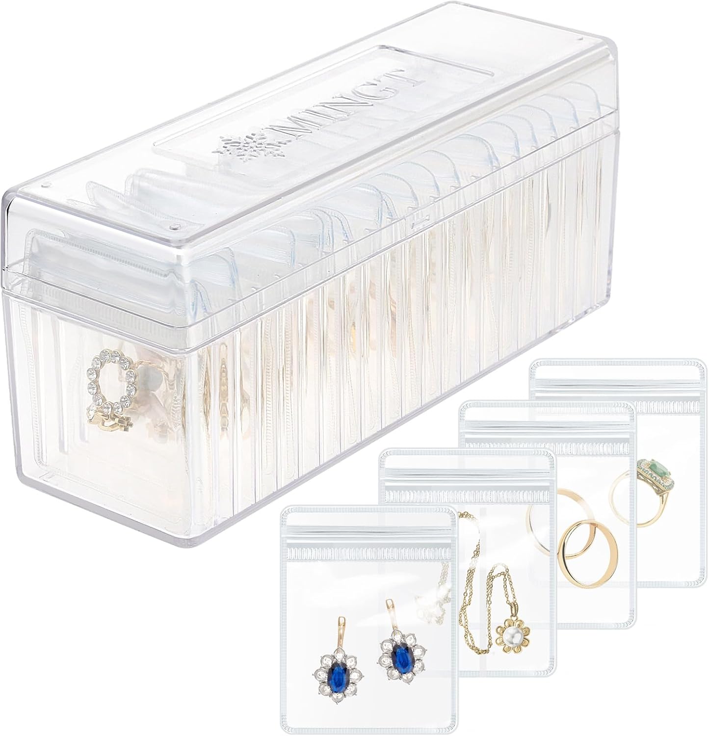 HOMEHIVE Acrylic Jewelry Box Organizer, Clear Jewelry Organizer Holder