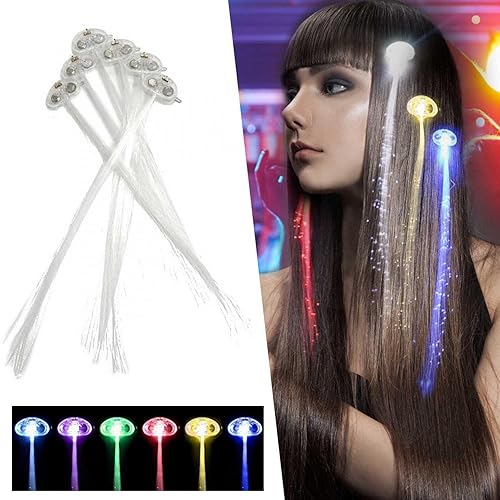 Miniatura 3 de 135 pinzas para el cabello con luces LED, pasadores de pelo de fibra óptica iluminados para bar, baile, fiesta, Halloween, Navidad
