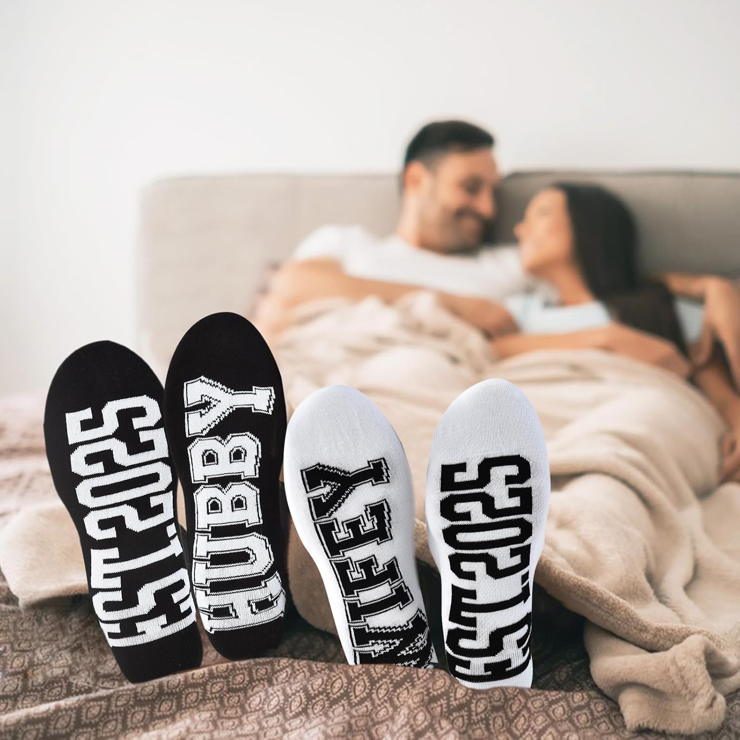 Couples Socks Set Newlyweds Gift – Hubby and Wifey Wedding Socks for Bride & Groom, Engagement Gift - Image 7