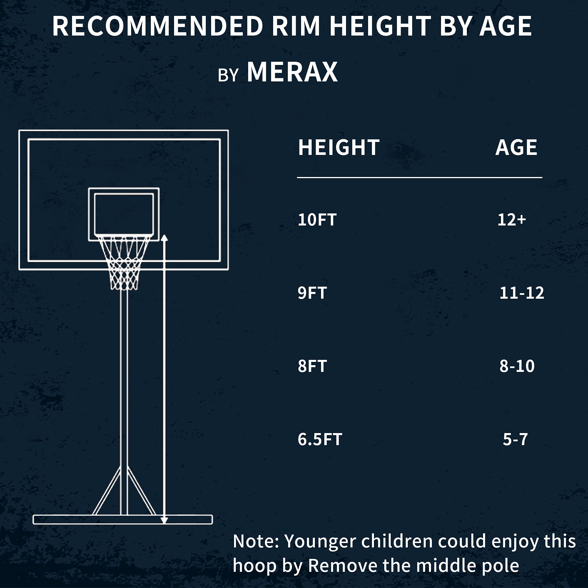 Merax Portable Basketball System Basketball Hoop & Goal with 44