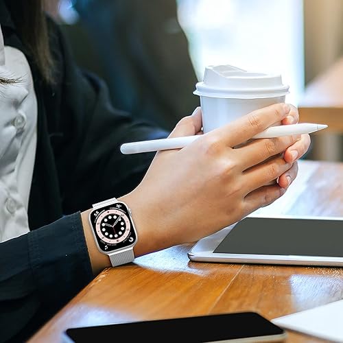 Miniatura 6 de OULUOQI - Correa de acero inoxidable para Apple Watch de 1.49, 1.57, 1.61, 1.65, 1.73 y 1.77pulgadas, cierre magnético, repuesto para iWatch series