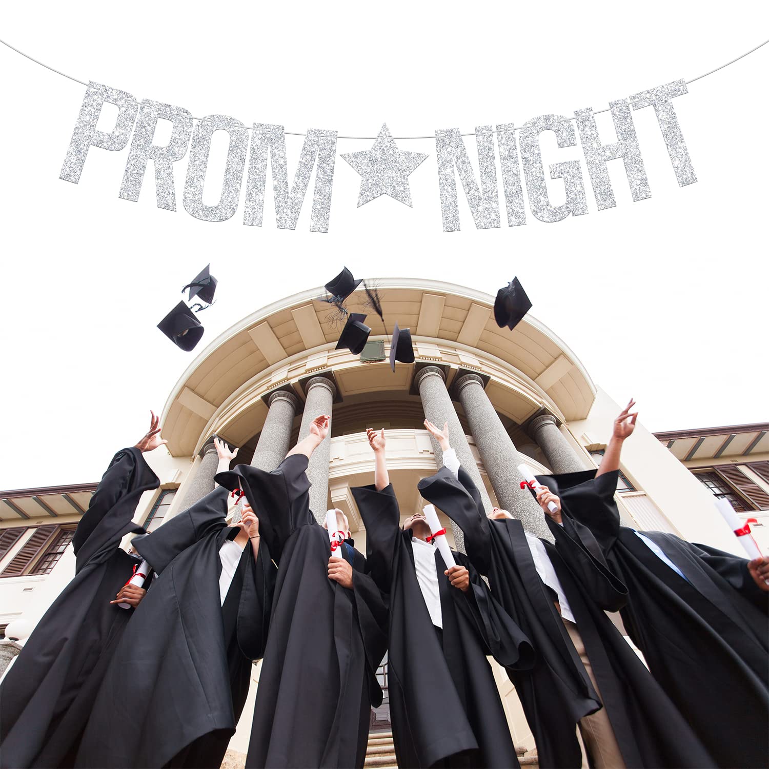Prom Night 2025 Banner | Gold Glitter Graduation Decor | Class Of 2025 Party Garland - View #5
