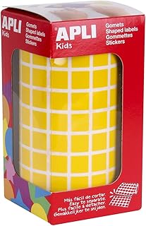 APLI Kids 4871 - Rollo de gomets cuadrados 10,0 mm, color amarillo (4871)