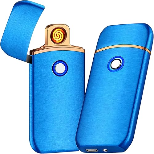 Miniatura 1 de Encendedor electrónico, encendedor eléctrico, encendedor inteligente recargable por USB, encendedores geniales, encendido de doble cara, resistente