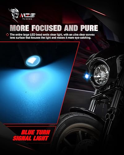 Vista 24 de MZS 1157 - Kit de luces LED para motocicleta, luces LED mejoradas, cuentas LED rojas de 2 pulgadas, estilo bala con doble color delantero o trasero