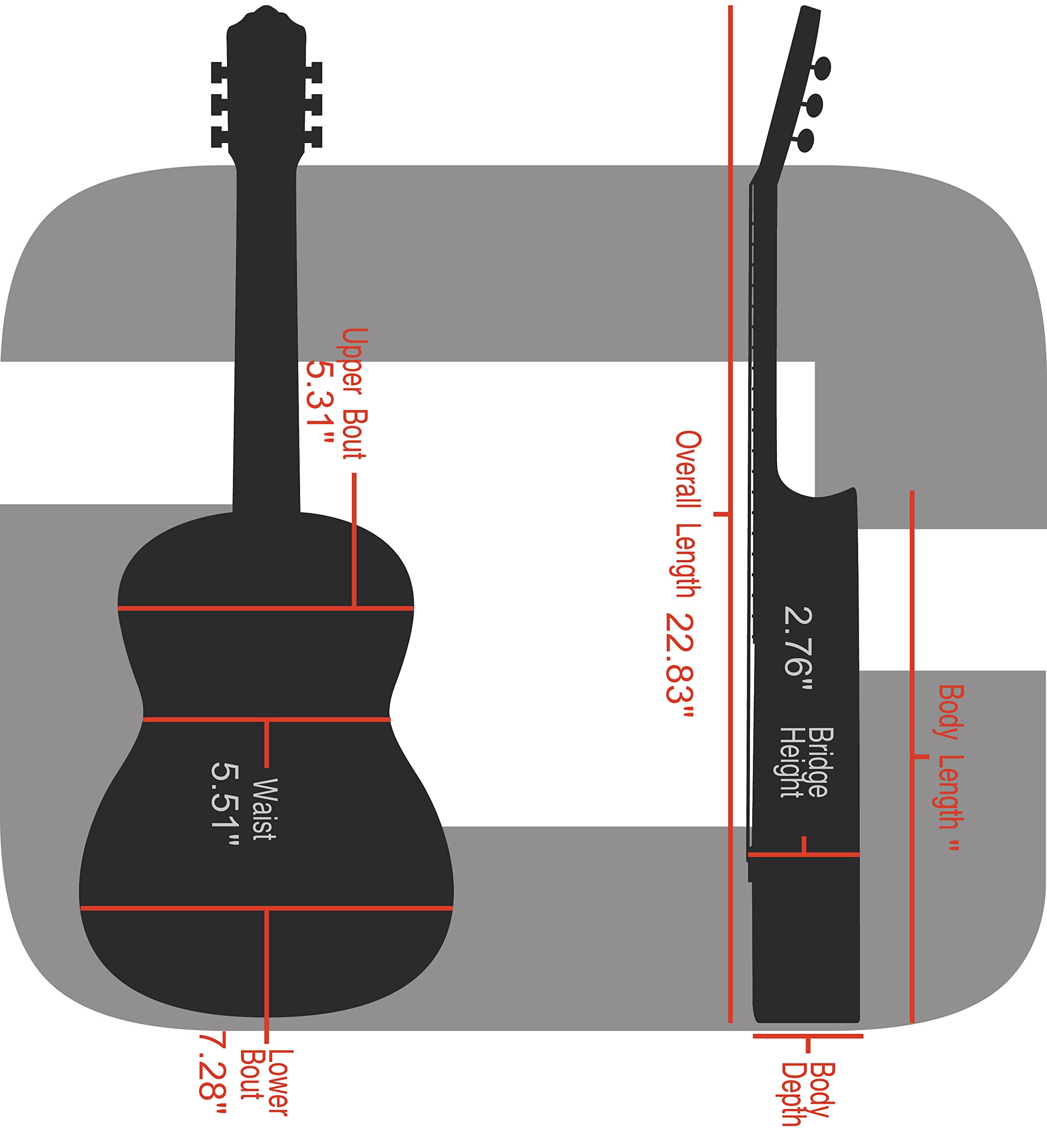 Crossrock CRA800 Ukulelenkoffer, superleichter ABS-geformter Hartschalenkoffer