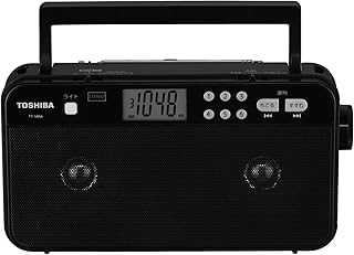 TOSHIBA(東芝) ラジオ TY-SR66(K) FM AM LEDライト ステレオ バックライト イヤホン端子 スリープタイマー 肩ベルト付属