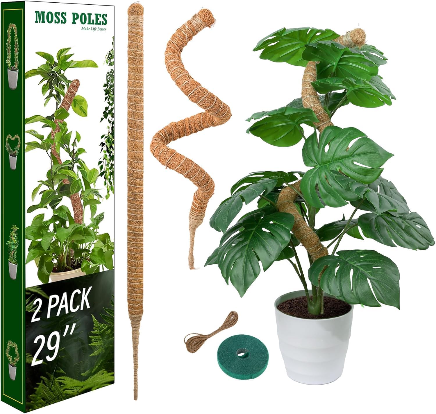 Amazon.com : 2 Pack Moss Pole, LveSunny 29 Inch Bendable