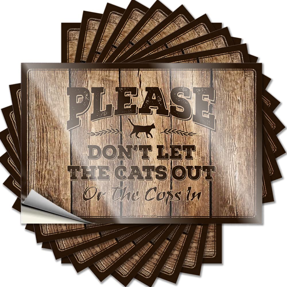 House Stuff Tattoos Hard | Please Don't Let The Cats Out Or The Cops in Core Birthday Sticker Pack(8X12CM)