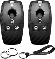 Vista 8 de 2 piezas Compatible con Mercedes Benz A C E S CLA CLS GLA GLB GLC GLE GLS G Funda para llavero de llave con protector de cadena de llaves
