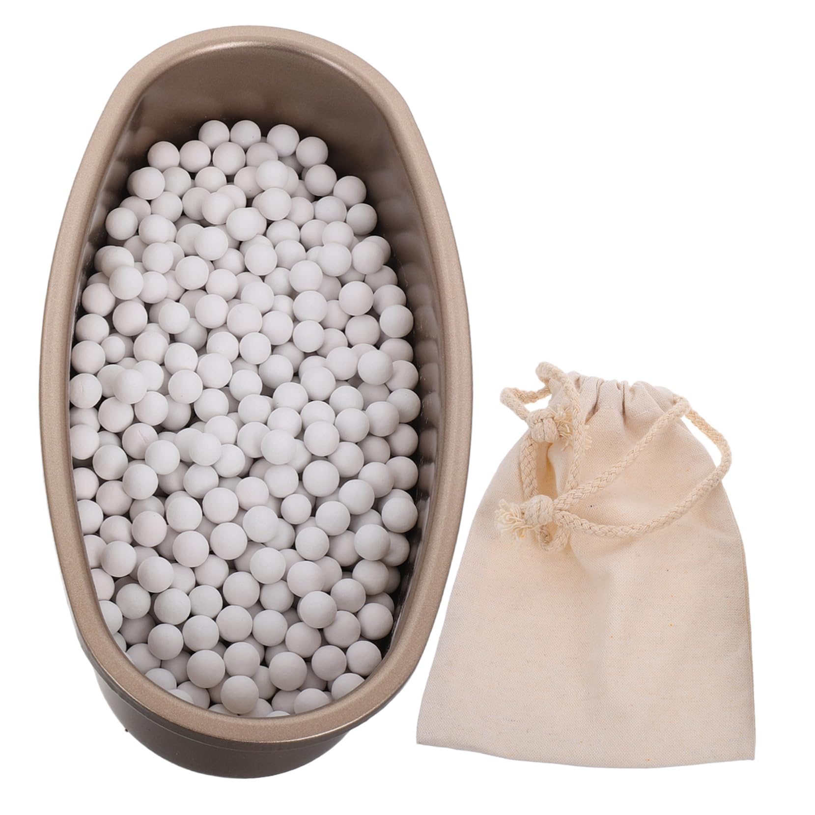 ULTECHNOVO Piedra para Horno Pan Reutilizable de Gres Beige 500 G | Juego de 1 Pieza, Bolsa de Tela y Bandeja Incluidas, Apto para Pan y Baguettes, Uso Doméstico