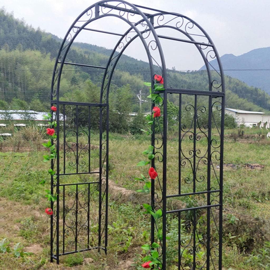 Arbors Metal Garden Arch 2.3M Garden Arch Powder-Coated Steel Lattice for Plants Support Rose Climbing Arch Garden Decoration
