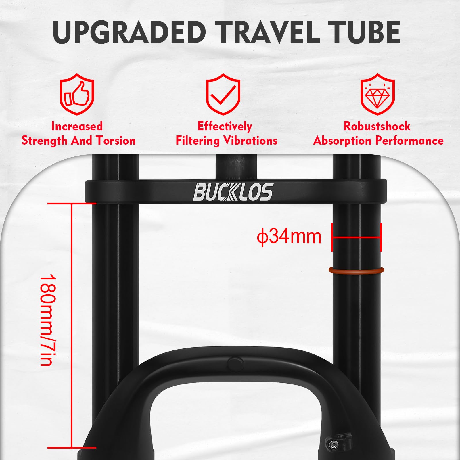 20 x 4,0 Zoll Fat Tire Elektrofahrrad Luftfedergabel Federweg 180 mm, QR-Abstand Nabe 135 mm Gerader Rohr 1 1/8 MTB Doppelkrone Fahrrad Vorderradgabel Scheibenbremse für Ebike Schnee Strand