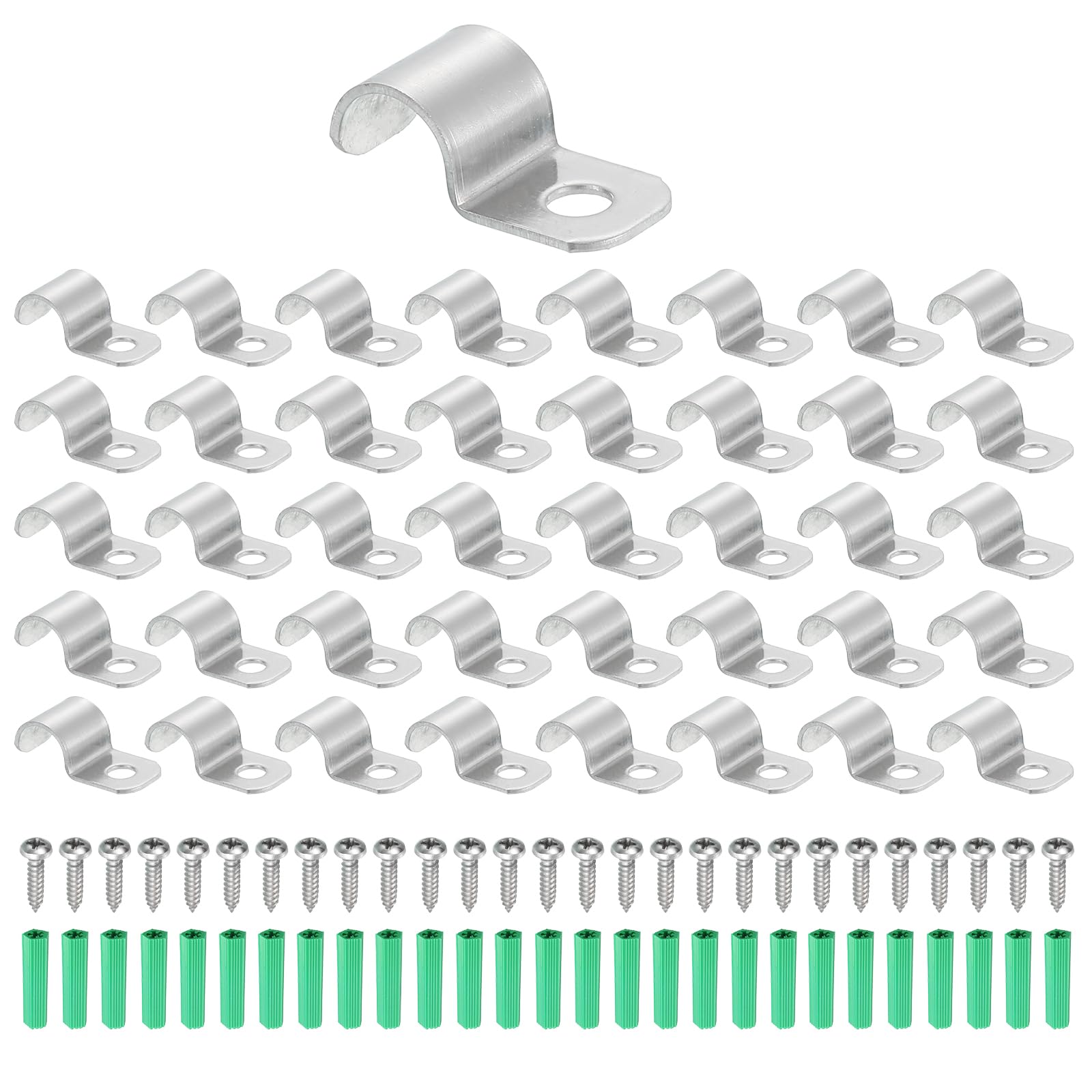 Collier de serrage en U 8mm en acier inoxydable 304 rigide pour fixation de câble Premium